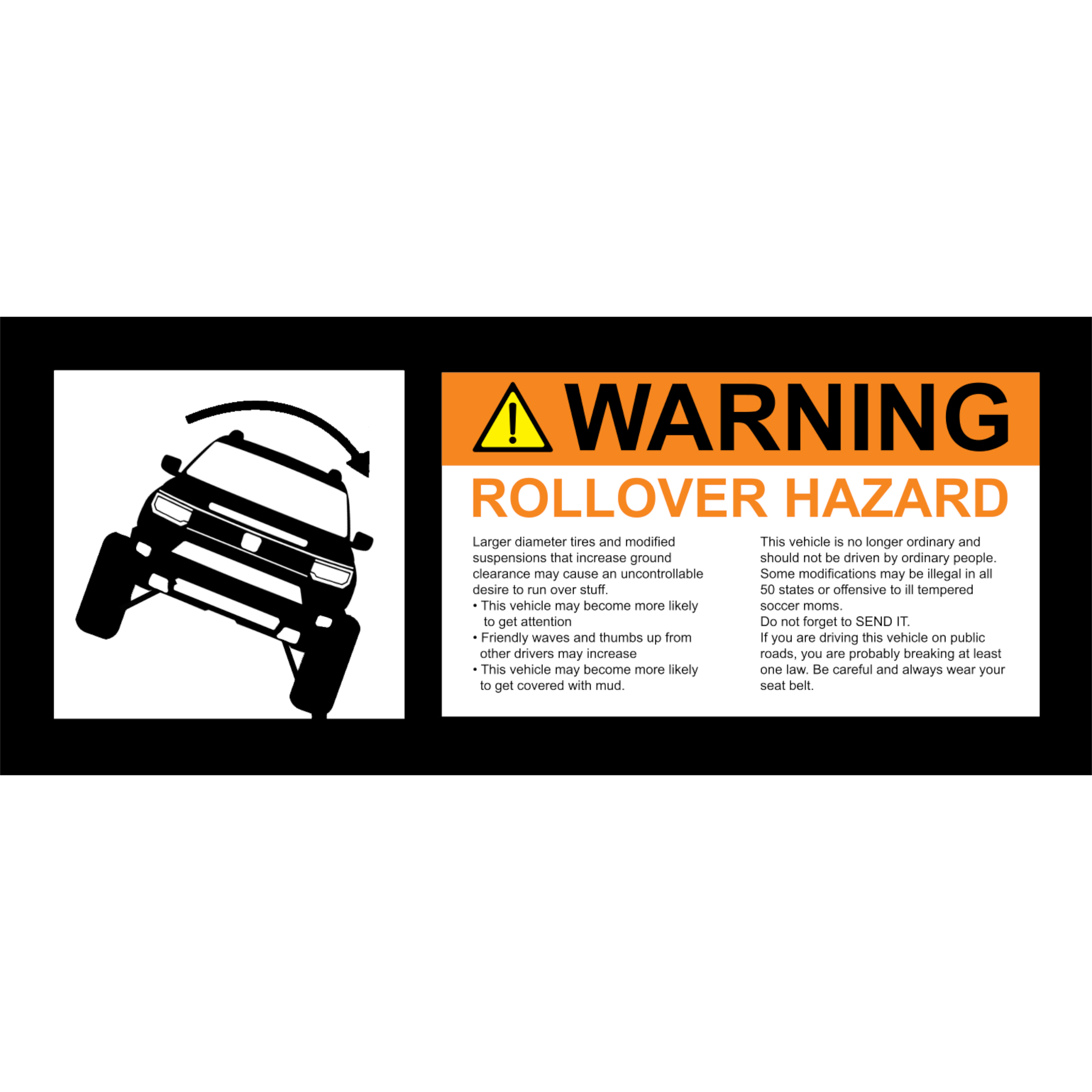 2026 Honda Passport Small Rollover Warning Visor Sticker HRG Offroad 2026-honda-passport-small-rollover-warning-visor-sticker-hrg-offroad